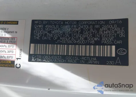 2017 Lexus Rc 350 from USA, damaged, VIN JTHSE5BC9H5007198